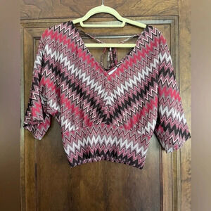 Misa Los Angeles Alia Top Elastic Waist, Red, White, Black Women Size XS, S, M